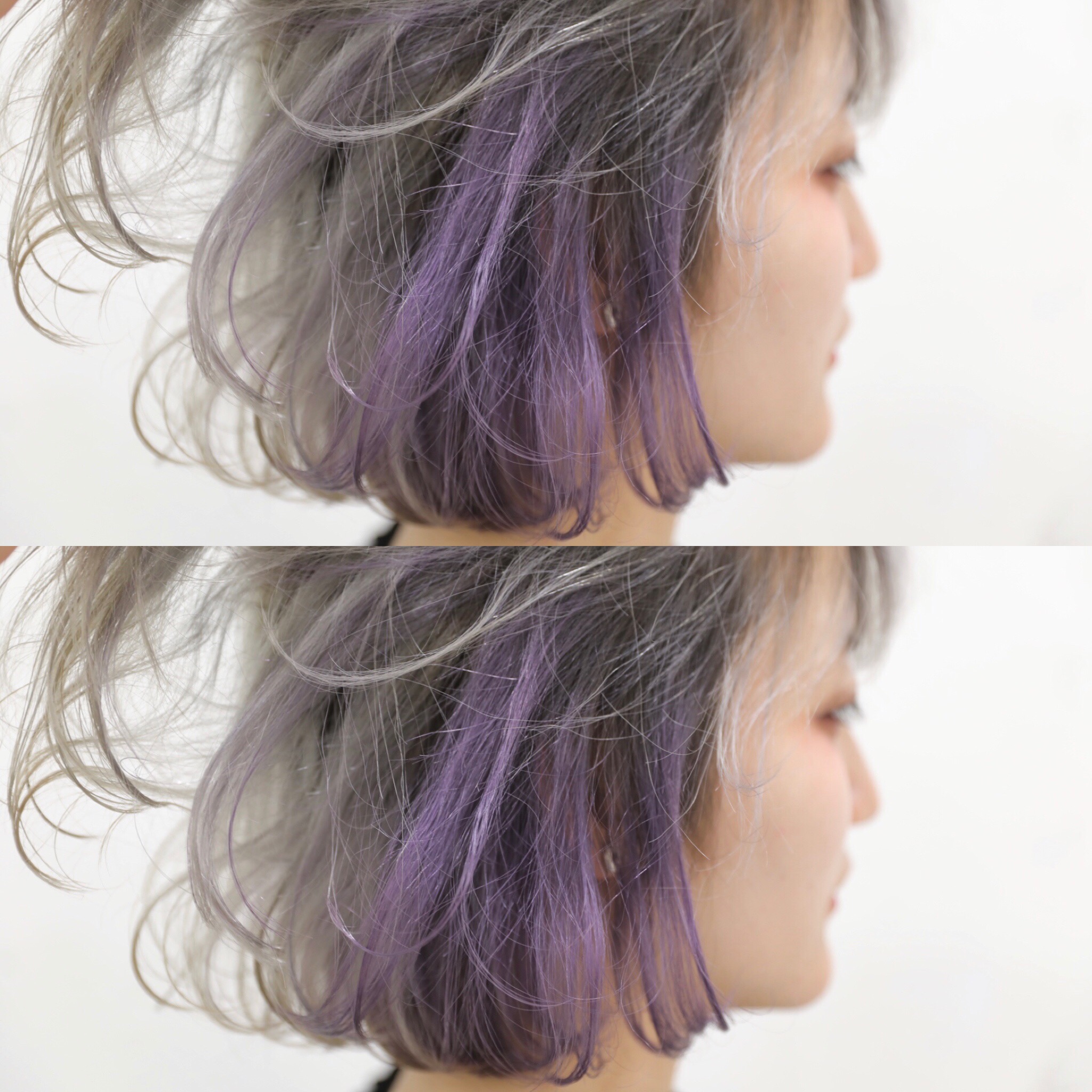 現代の髪型 75 ラベンダー アッシュ インナー カラー ラベンダー
