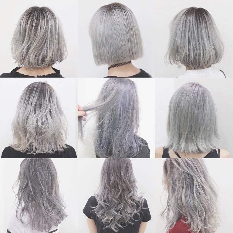 白銀 ホワイトアッシュのヘアカラーが大人気 こんな色です Tomohiro Makiyama