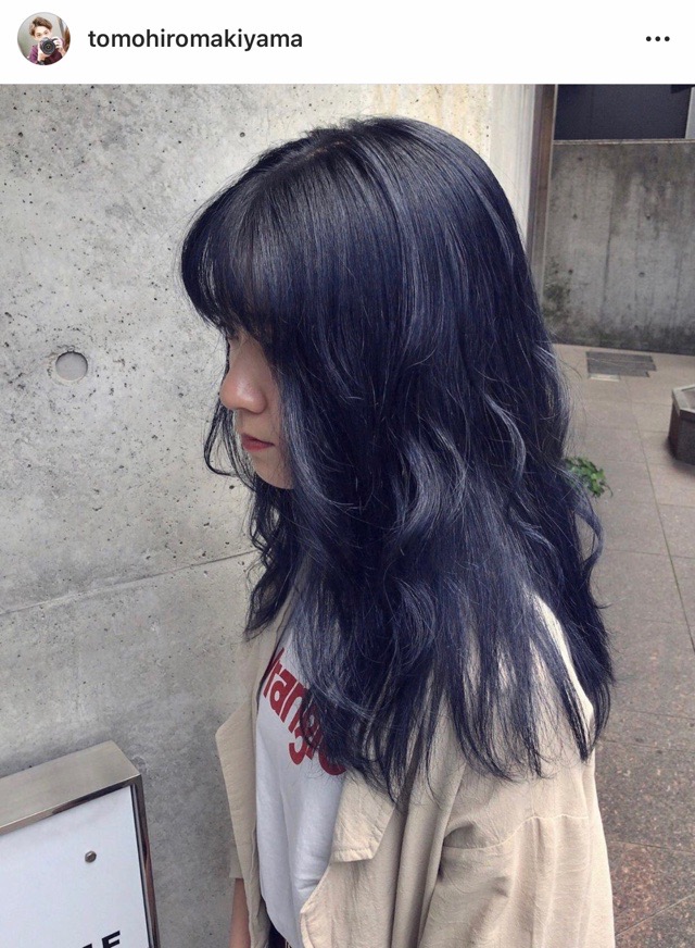 青強め ブルーブラックの青強めはこんな色 色落ちやブリーチなしは Tomohiro Makiyama
